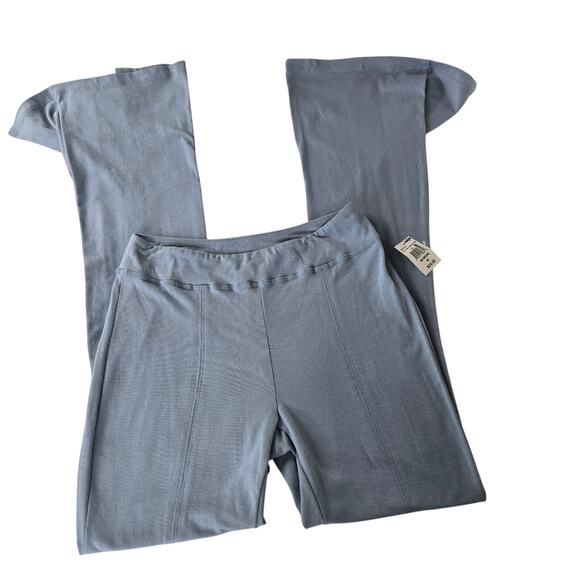 Meijer NWT split hem flare bottom stretch leggings pants medium light blue - Picture 1 of 9